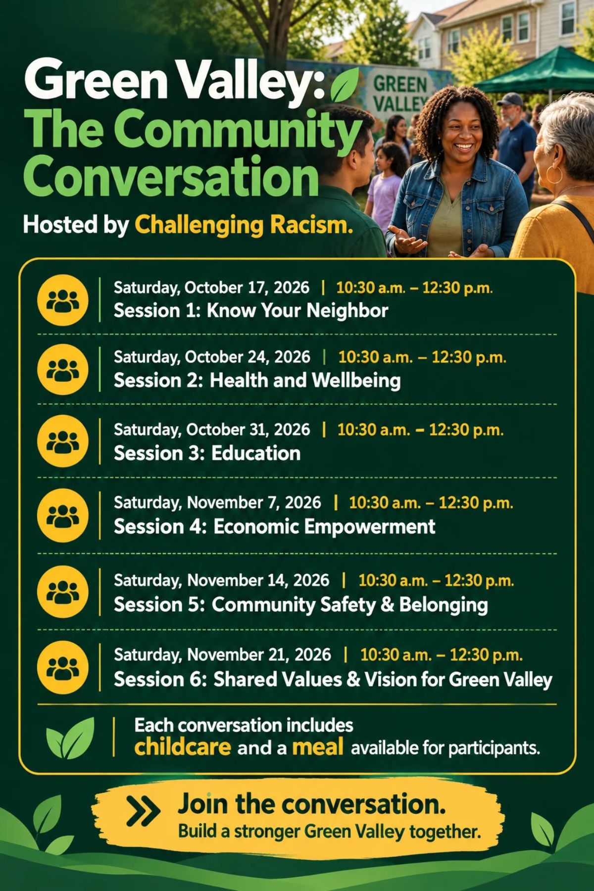 Green Valley Community Conversation flyer